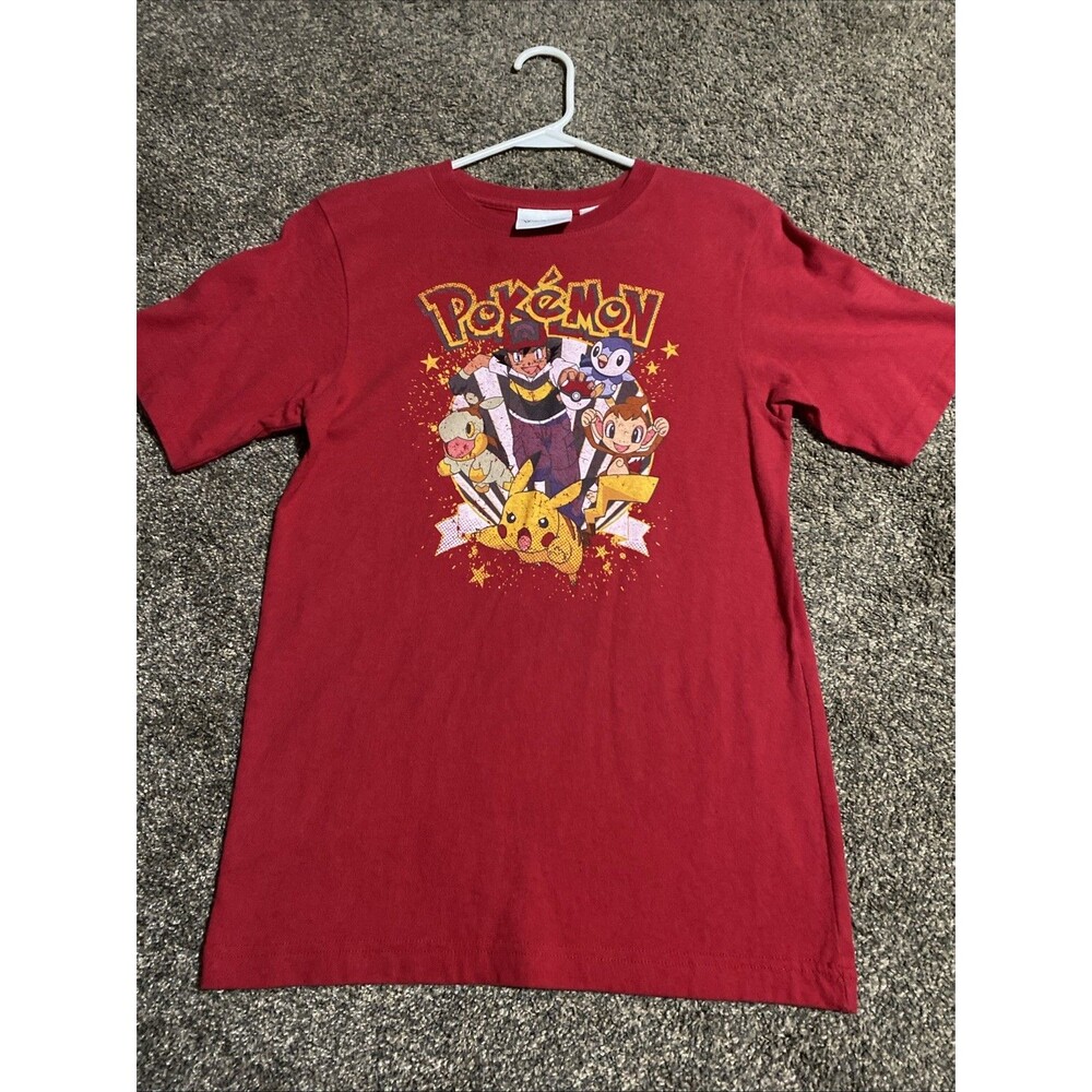 POKÉMON Vintage Pickachu T-shirt Boys Size XL Red Short Sleeve